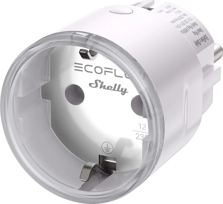 Prizë inteligjente EcoFlow x Shelly Smart Plug, Wi-Fi/Bluetooth, e bardhë