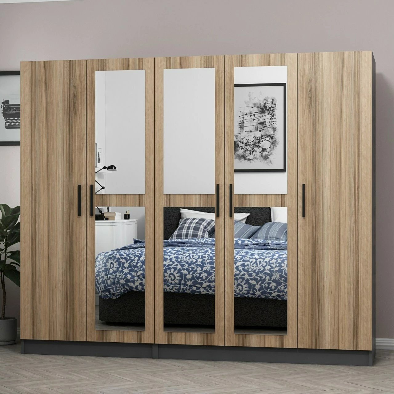 Dollap Skye Decor, ngjyrë dore, 225x190x52cm