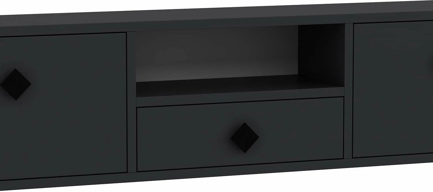 Komodë për TV, ngjyrë antracit dhe e zezë, Skye Decor, 1305-DROP-1
