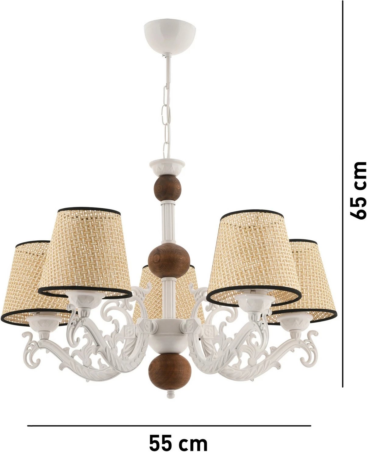 Llambë tavani Opviq Fiona, dru koral, e bardhë, krem