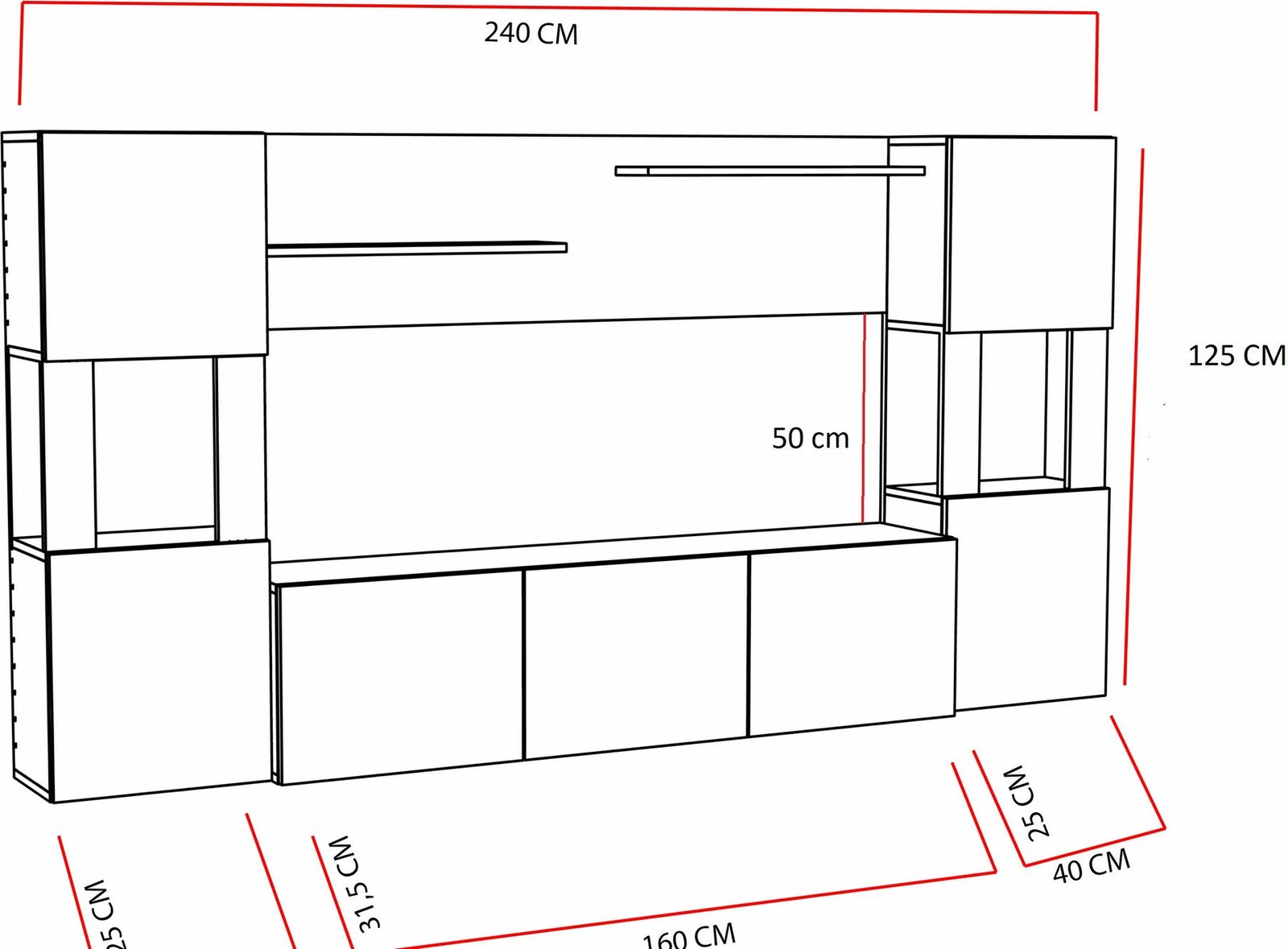 Komodë TV Hanah Home, Lore, e bardhë dhe teak