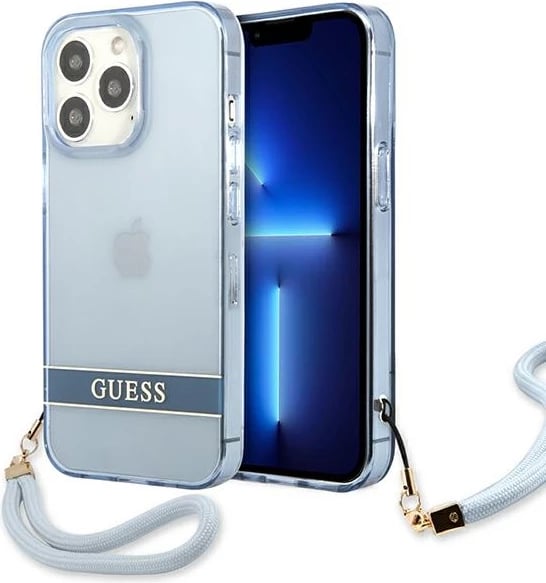 Mbështjellës Guess GUHCP13LHTSGSB për iPhone 13 Pro / 13, hardcase, Translucent Stap, Blu Mbështjellës Guess GUHCP13LHTSGSB për iPhone 13 Pro / 13, hardcase, Translucent Stap, Blu