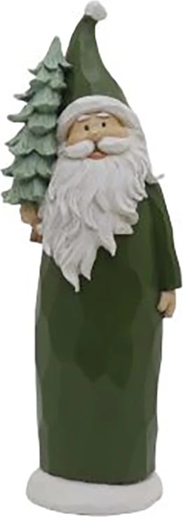 Dekoratë Krishtlindjesh Dasher, Babagjyshi, polirezine, gjelbër-e bardhë, 15x12x39 cm