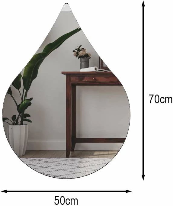 Pasqyrë me LED, formë pike, e bardhë, Skye Decor, 50x70x2.2cm