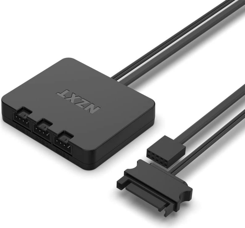 Ventilator kasë PC, NZXT, F‑Series RGB Duo 120mm, RF-D12TF-W1, 500 rpm, 28–32 dB, White, set 3‑copësh me kontrollues RGB