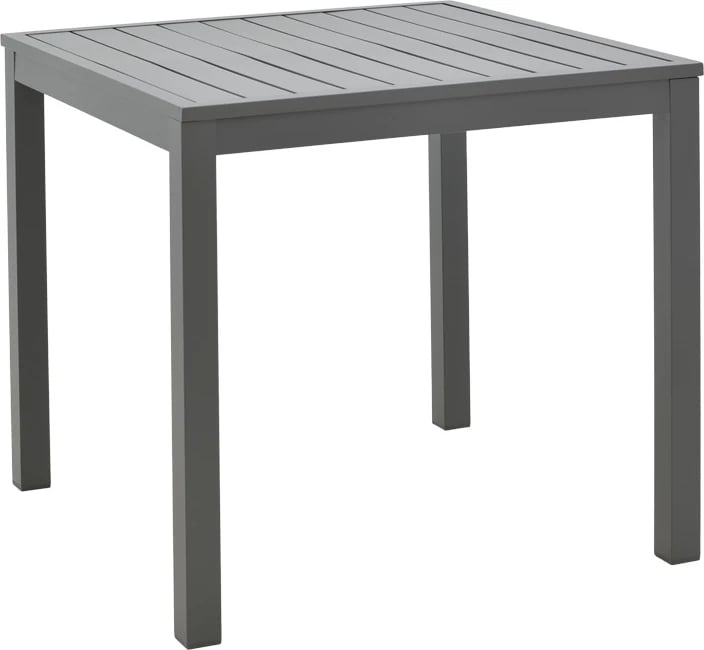 Set tavoline me dy karrige Kliton-Naoki, alumin dhe metal, anthracite e zezë, 80x80x74cm