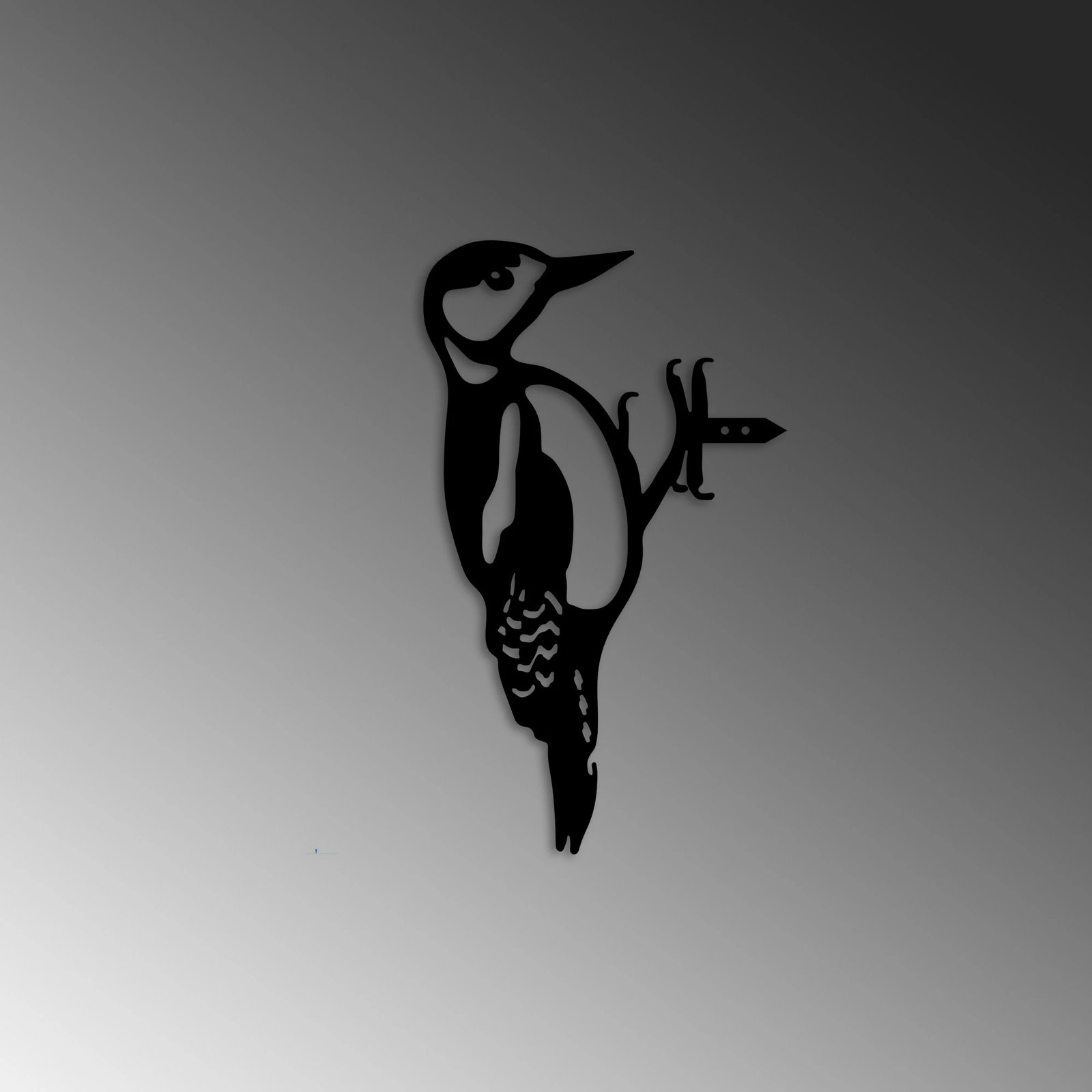 Dekor për kopsht, zog në degë, ngjyrë e zezë, Aberto Design, 18x30cm