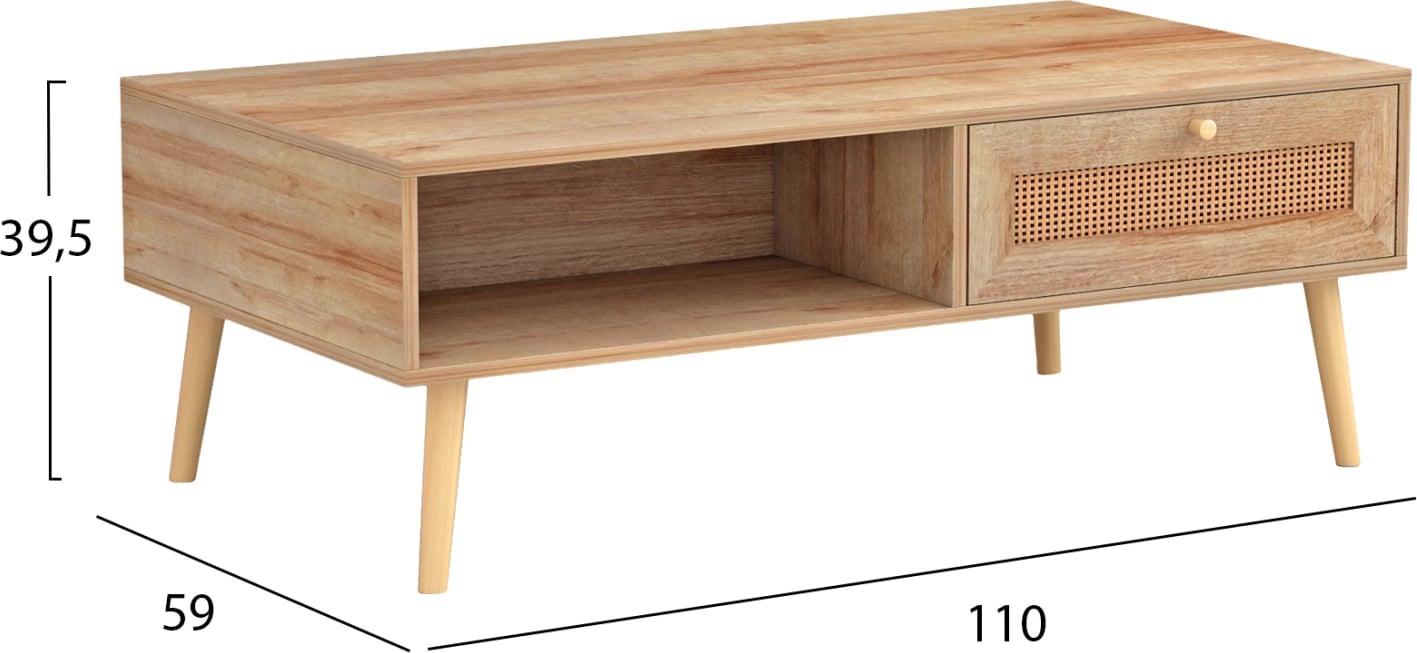Tavolinë Colm FH9224.11, e kaftë, 110x59x39,5Hcm