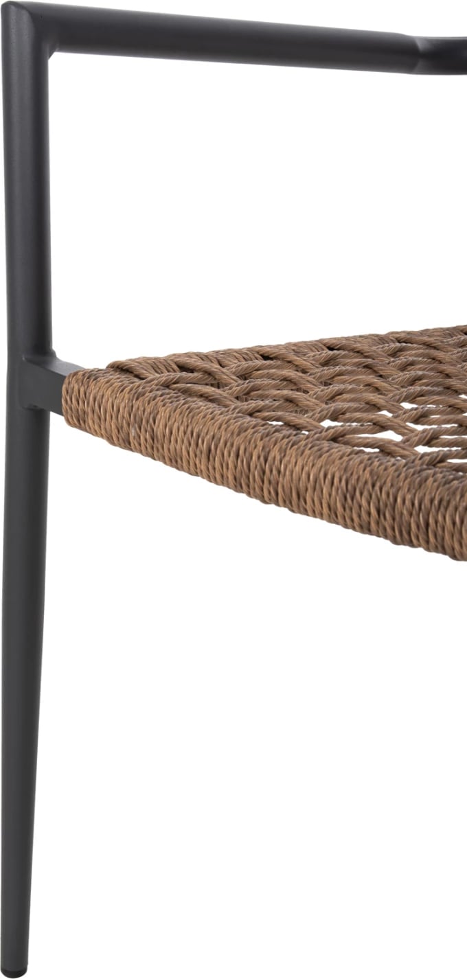 Karrige TRILAN FH6044.03 alumini në ngjyrë antraciti-sintetik ratan në ngjyrë natyrale 57x59x85Hcm