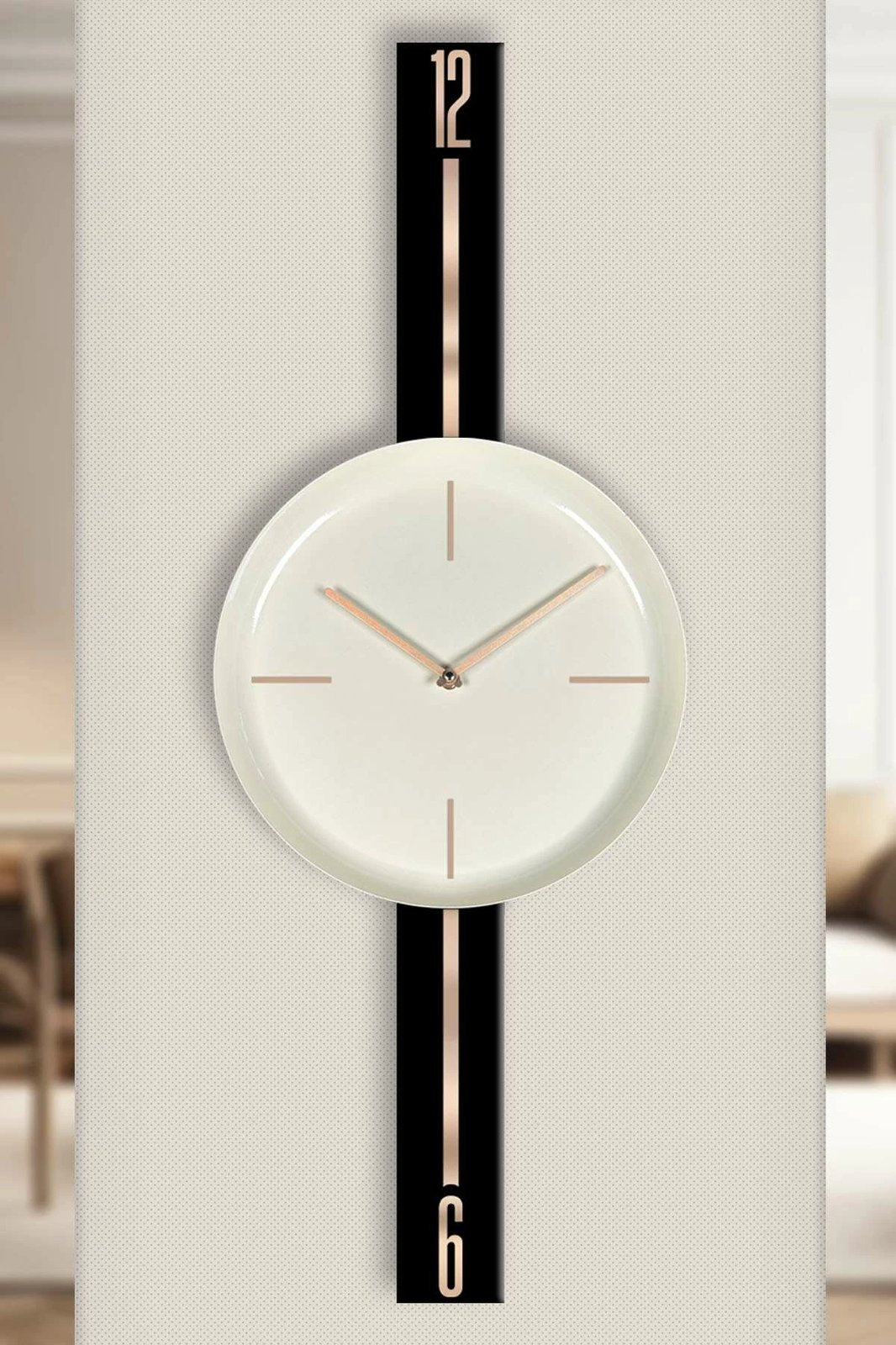 Orë muri dekorative Wallity, Vlnt103Syhkr, e zezë dhe krem