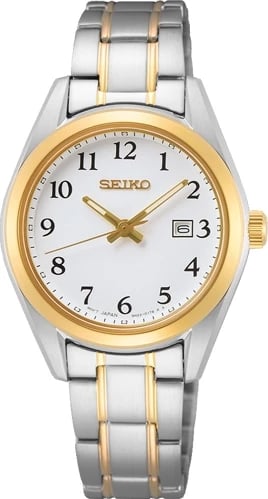 Orë dore SEIKO SUR466P1, argjend me ar