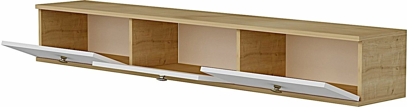 Komodë TV Skye Decor, Zuzu 180, ngjyrë lis safir dhe e bardhë