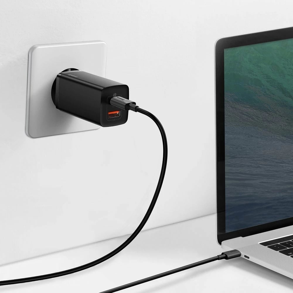 Karikues i shpejtë Baseus GaN2 Lite, 65W, USB/USB-C, i zi Karikues i shpejtë Baseus GaN2 Lite, 65W, USB/USB-C, i zi