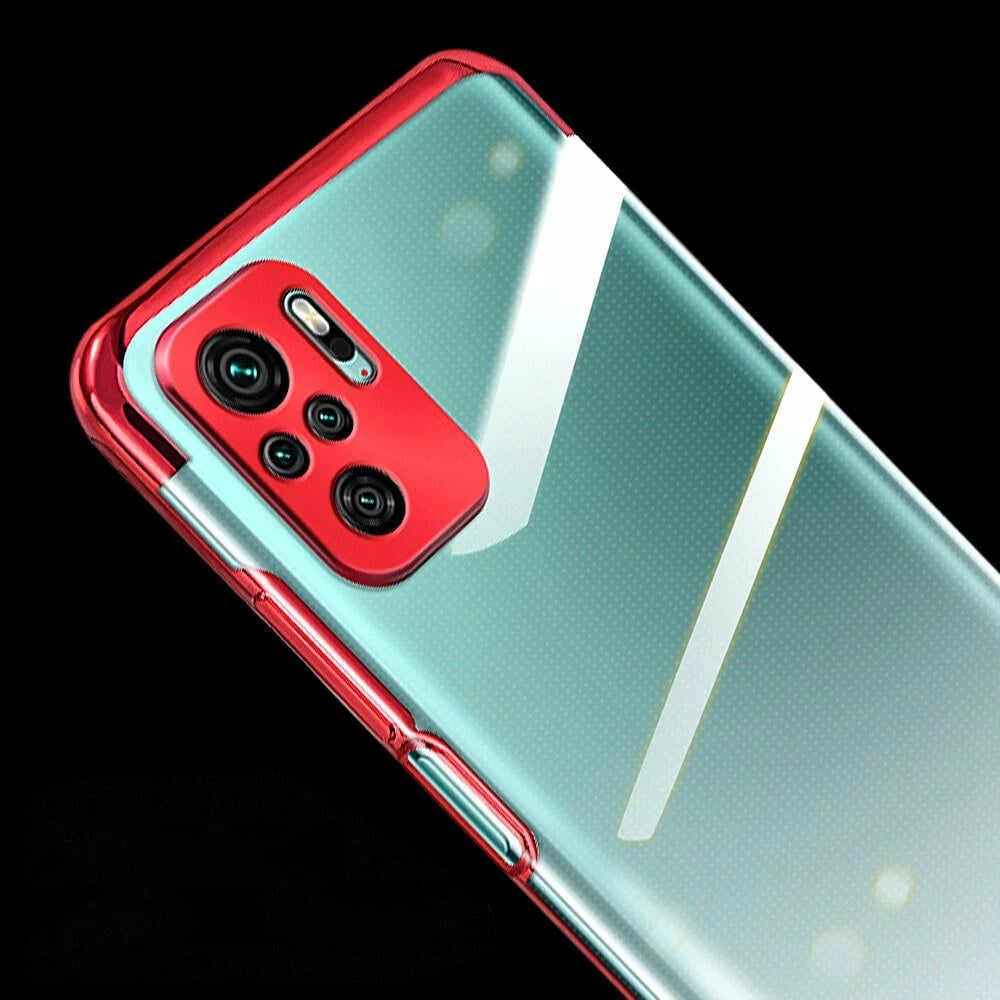 Mbështjellës Hurtel Clear Color 0.3mm për Xiaomi Redmi Note 10 5G / Poco M3 Pro, TPU, i tejdukshëm me kornizë të zezë