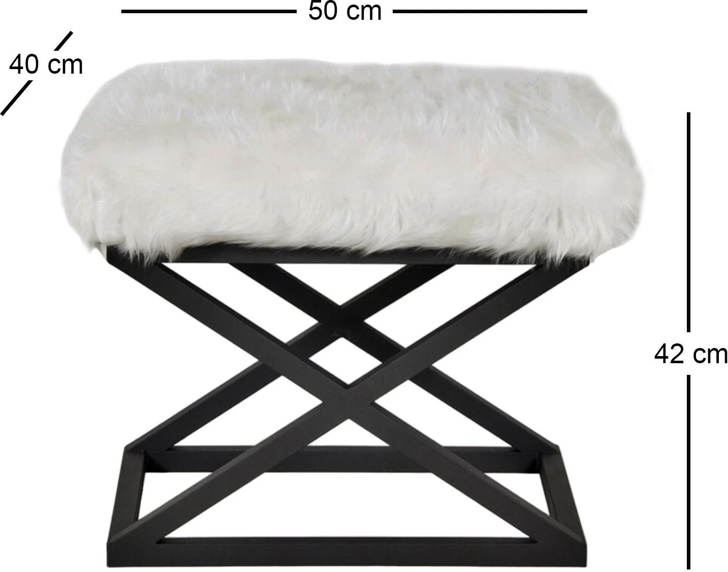 Puf Atelier del Sofa, pelush Capraz, zi, bardhë