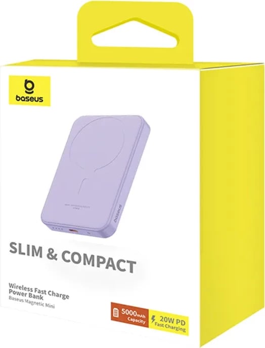 Powerbank Baseus Magnetic Mini 5000mAh 20W, vjollcë