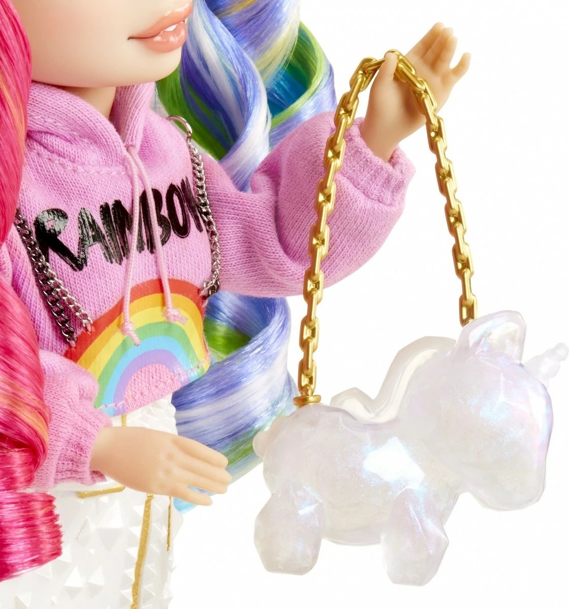 Kukull Rainbow High Creative Crystals Amaya me aksesorë personalizues, shumëngjyrëshe