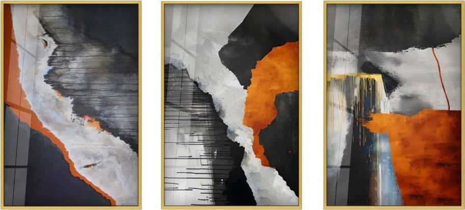 Pikturë dekorative prej xhami të temperuar, Wallity, Huhu384, shumëngjyrëshe, 40x60cm (3 copë)