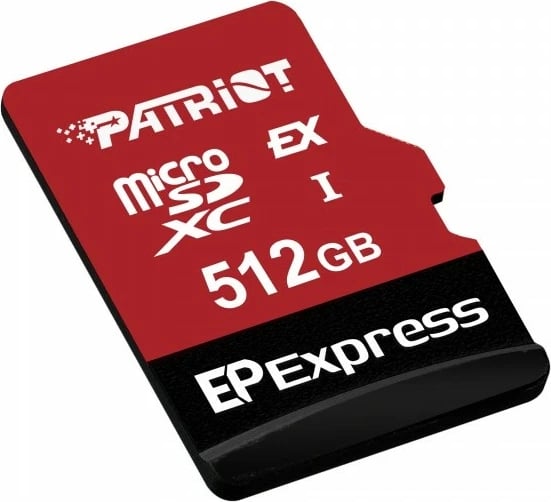 Kartë memorie microSDXC Patriot EP Express 512GB, 800/600MB/s, e kuqe