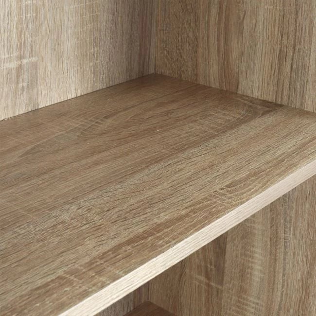 Librari melamine, ngjyrë sonama, me dorezë metalike, FH2027.03, 60x30x180 cm