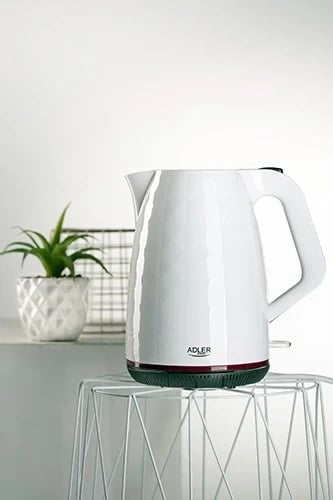Çajnik elektrik Adler AD 1277 W, 1.7 L, 2200 W, i bardhë