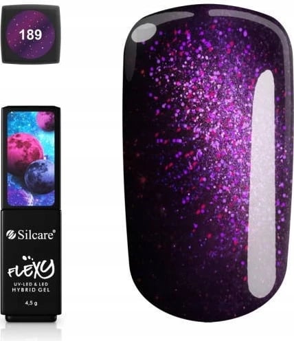 Llak për thonj për femra Silcare Flexy Hybrid Gel Moonstone 189 Midnight Cosmos 4.5g