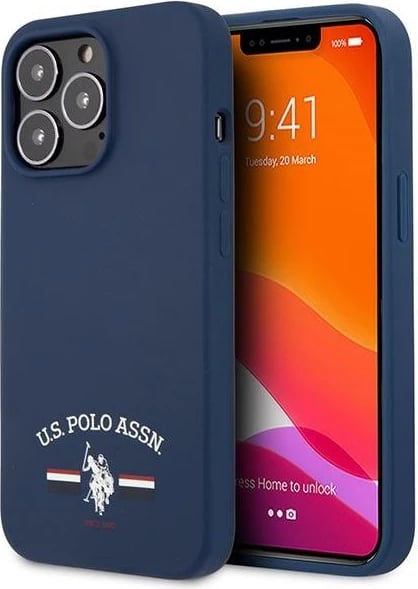 Mbështjellës U.S. Polo Assn. USHCP13XSFGV për iPhone 13 Pro Max 6.7", silikon, blu Mbështjellës U.S. Polo Assn. USHCP13XSFGV për iPhone 13 Pro Max 6.7", silikon, blu