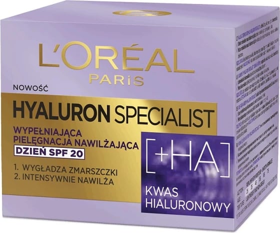 Krem dite hidratues anti-rrudhë për femra L'Oreal Paris Hyaluron Specialist SPF20, 50ml