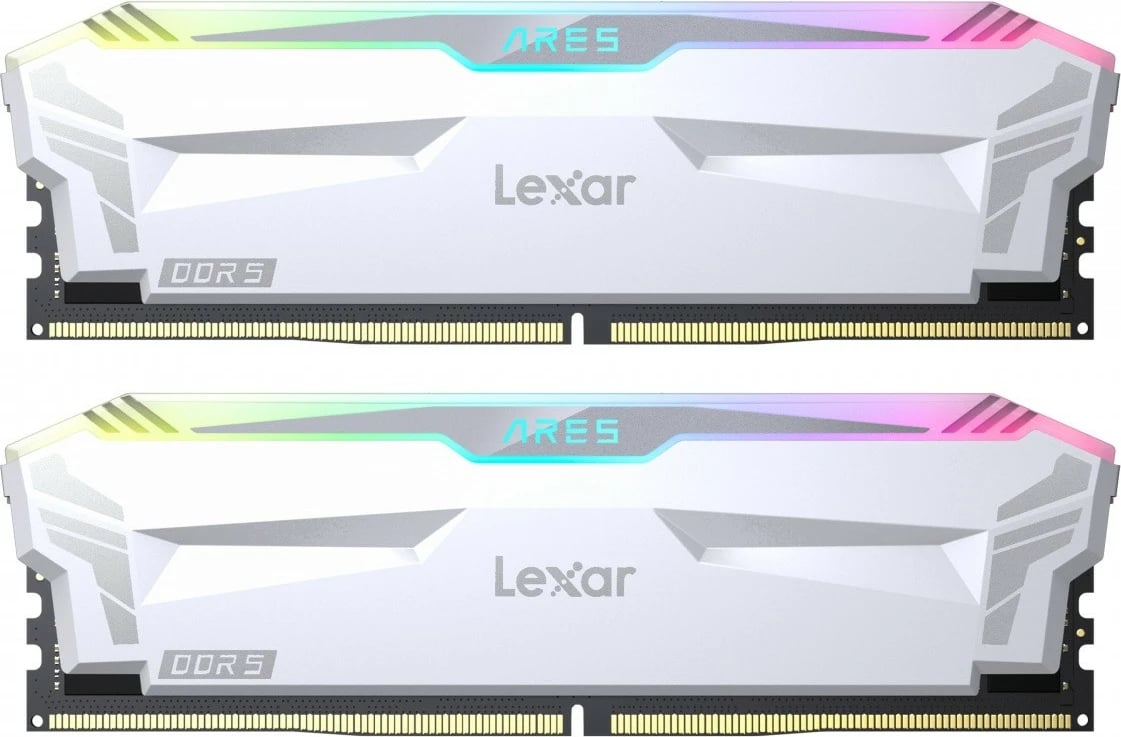 RAM Memorje Lexar ARES DDR5, 32GB (2x16GB), 6400MHz, RGB, Bardhë