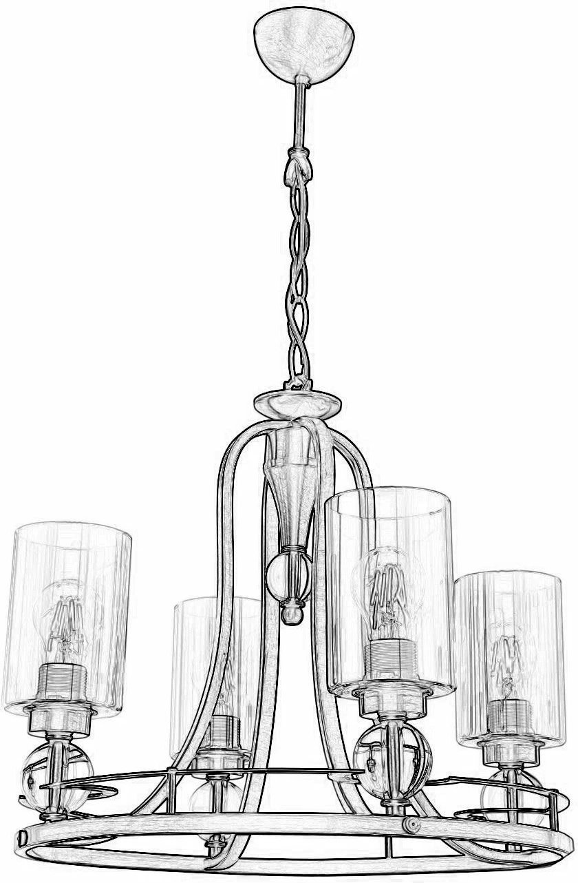Llambë tavani Opviq, AV-1597-4E, ngjyrë antike, 85x50cm