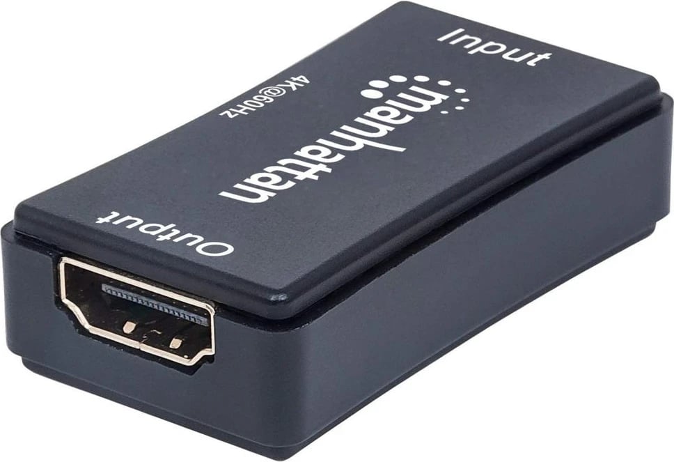 Ripitues HDMI Manhattan, 4K@60Hz, Aktiv, Zgjat Sinjalin HDMI deri në 40m, i Zi