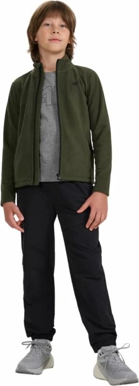 Xhemper fleece për djem 4F, khaki