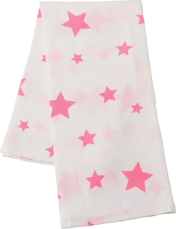 Pelenë pëlhure pambuku, New Baby Softy, 70 x 70 cm, rozë dhe e bardhë, set 4 copë