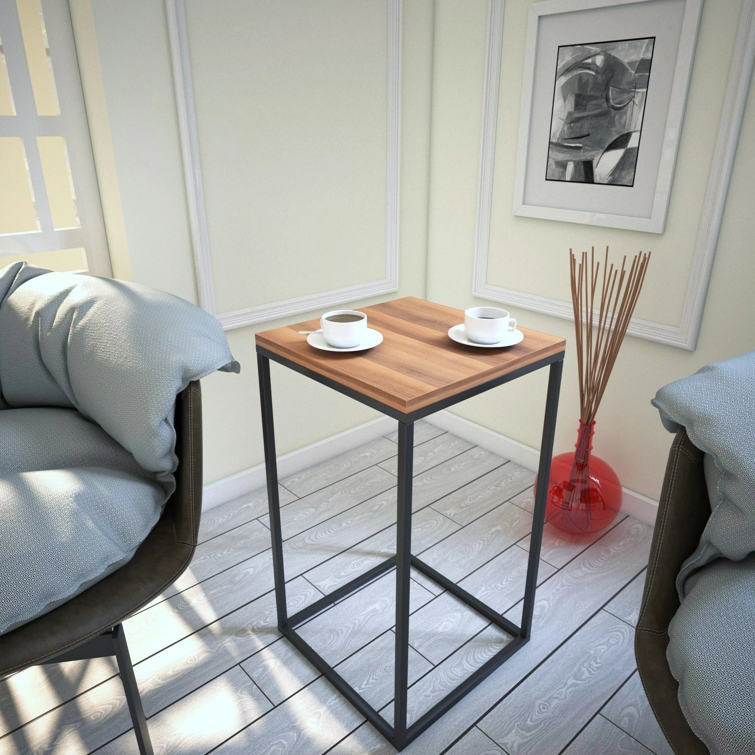 Tavolinë anësore Hanah Home, ngjyrë arre, Pure