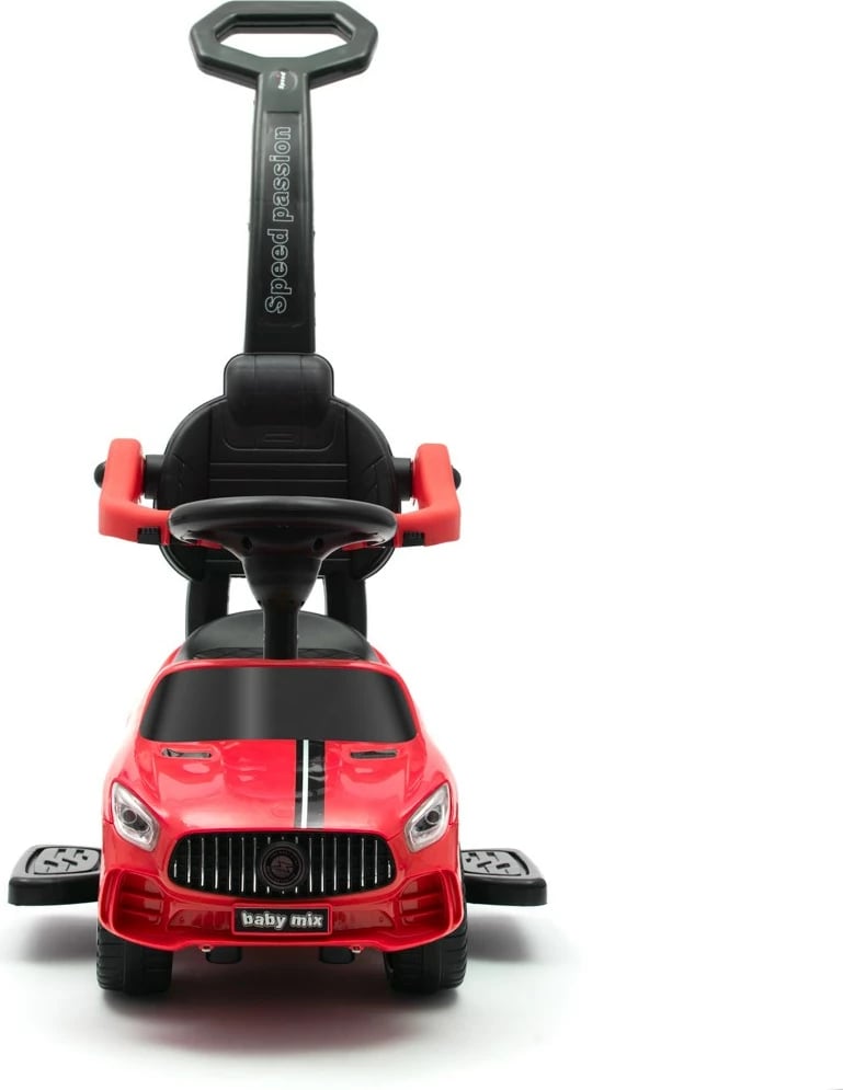 makinë shtytëse Baby Mix RACER me panel zëri, shtyllë shtytëse, 12m+, ngarkesë 25 kg, e kuqe