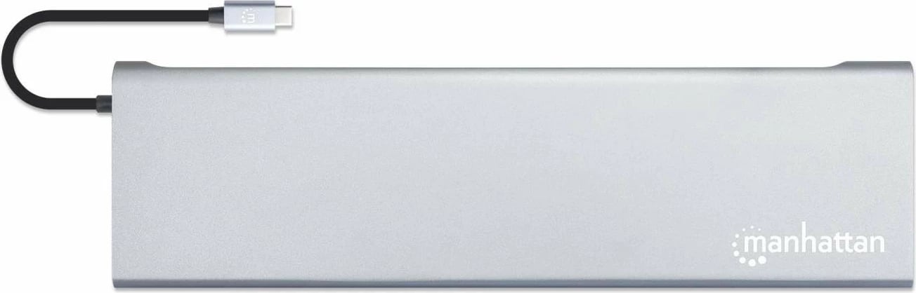 Docking station MANHATTAN USB-C 11in1 MST, për 3 monitorë, argjend Docking station MANHATTAN USB-C 11in1 MST, për 3 monitorë, argjend