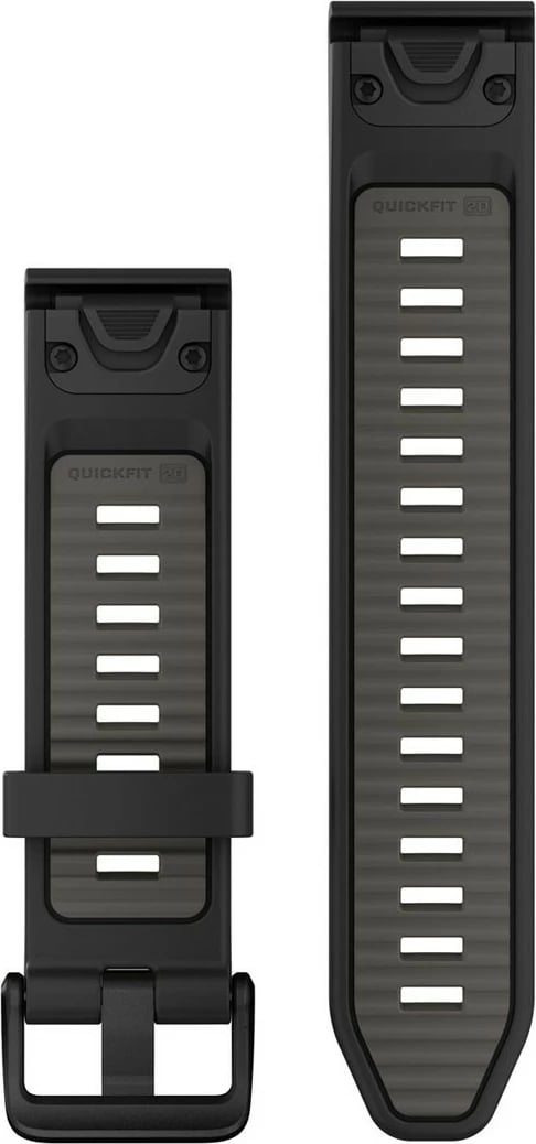 Bandë silikon Garmin Quickfit për Smartwatch, 20mm, e zezë/gri