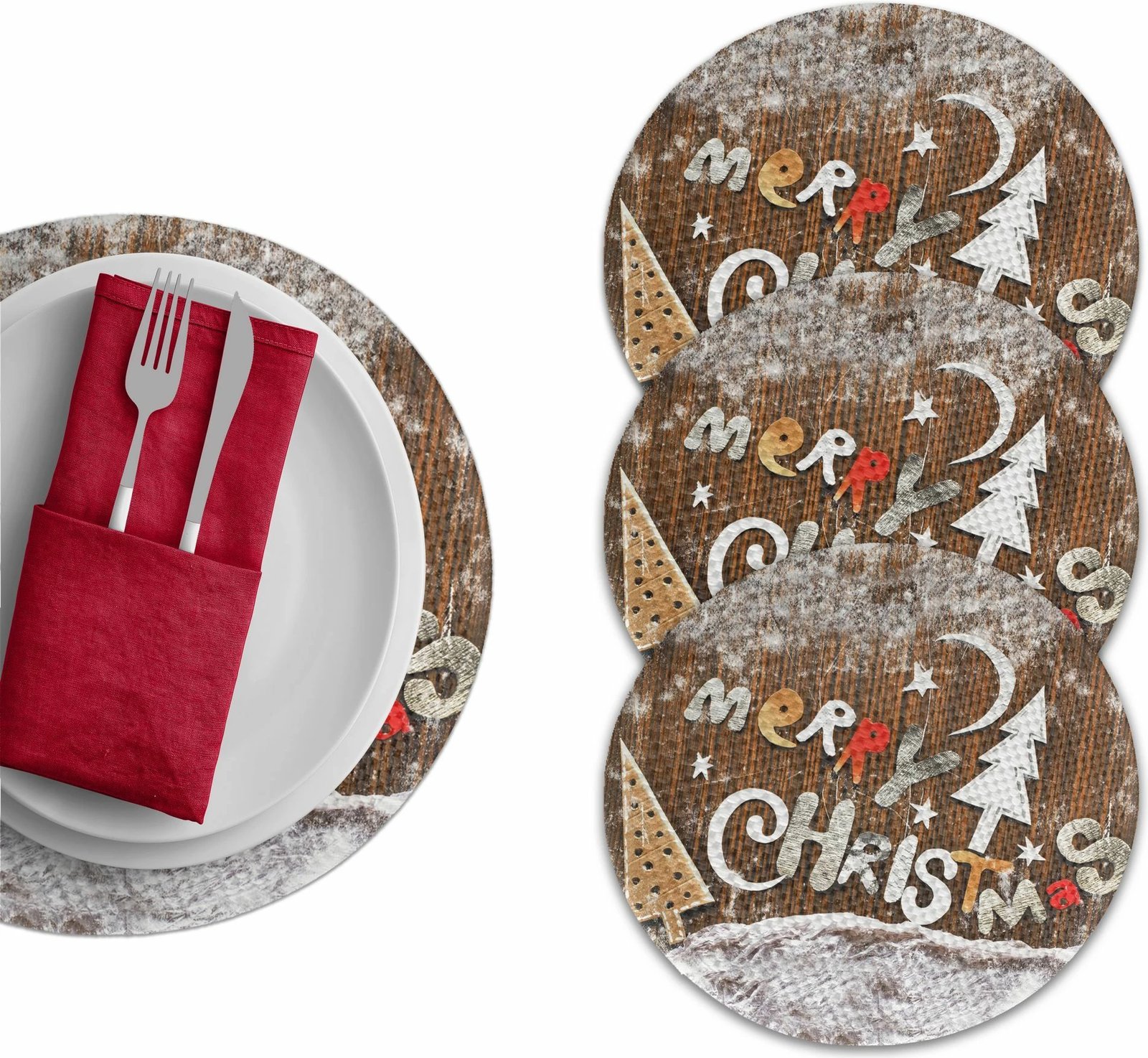 Set nënshtrues tavoline Hermia Concept, shumëngjyrësh, 4 copë, 37cm