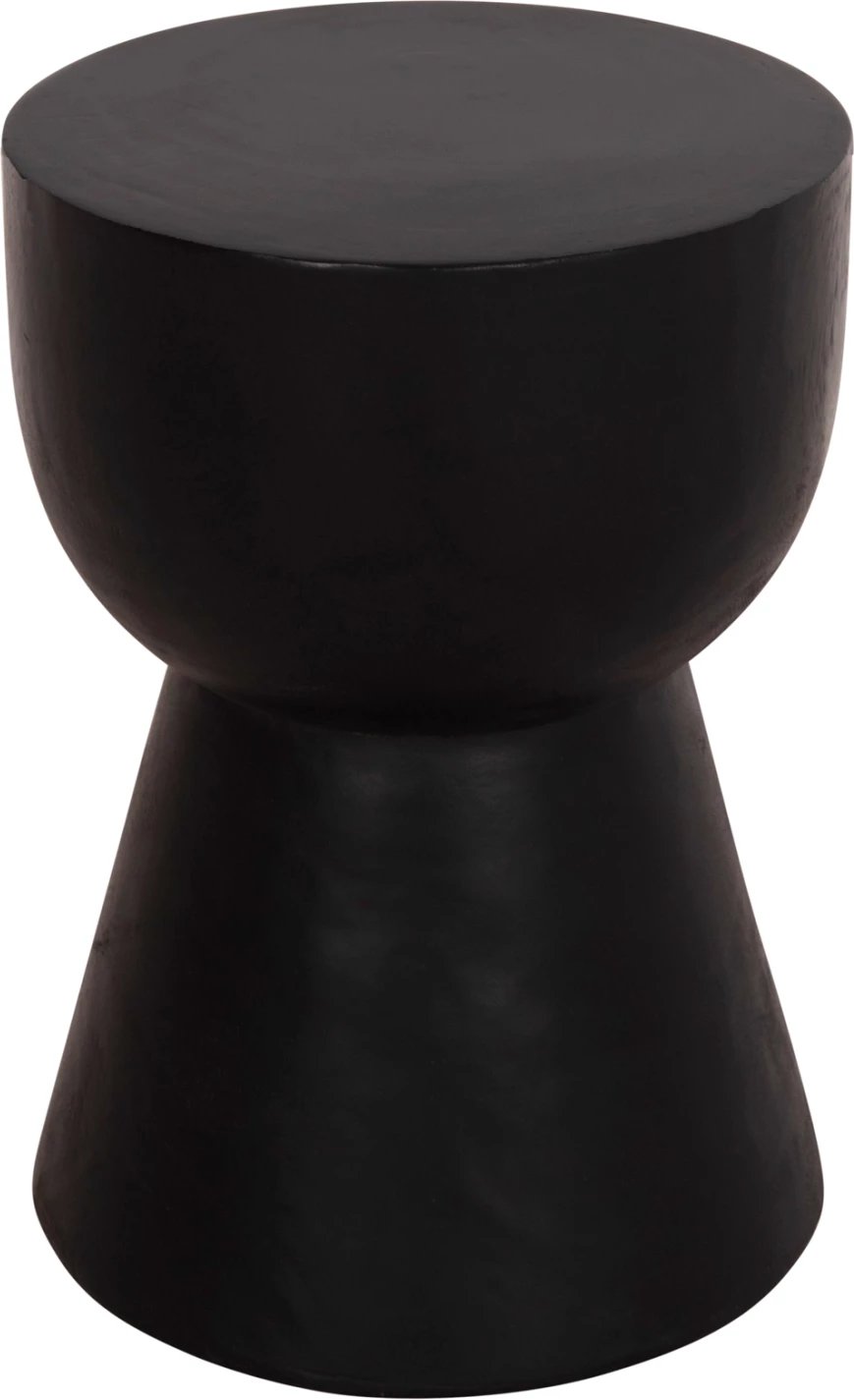 Stool i rrumbullakët Mamba, dru suar i fortë, ngjyrë e zezë, FH9901.12, 30x45cm