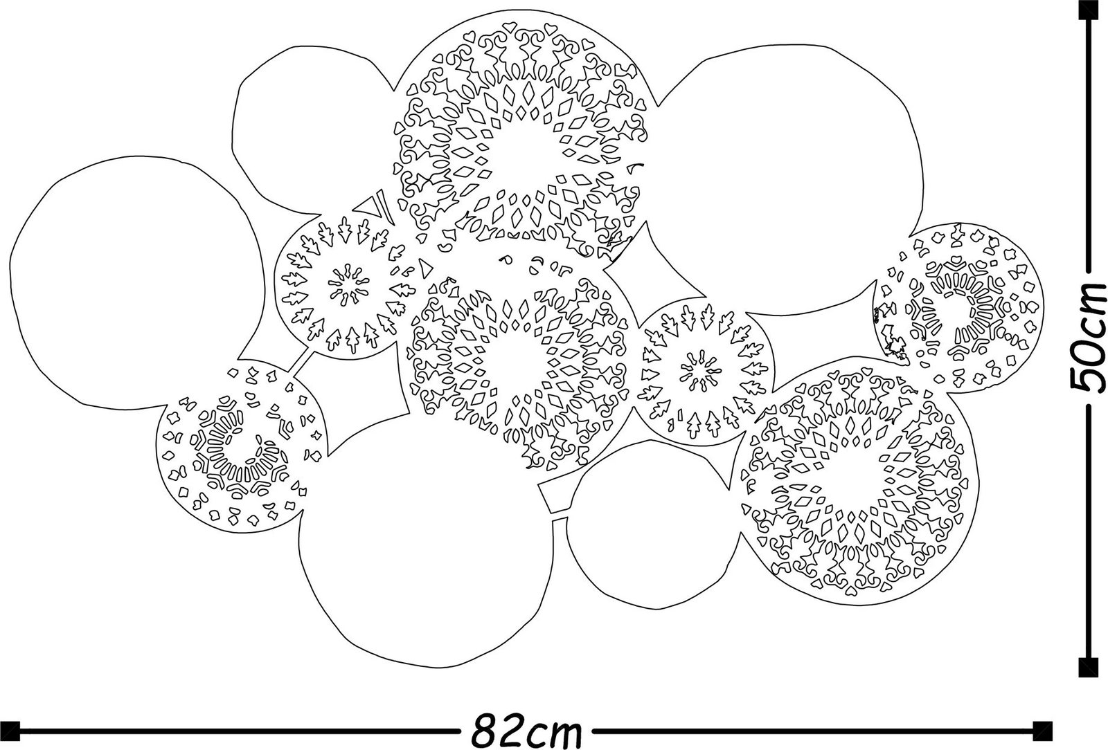 Aksesor dekorativ metalik për mur, Wallity, Charm, shumëngjyrësh