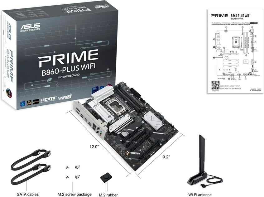 Pllakë amë ASUS PRIME B860-PLUS WIFI, ATX, Intel B860, Wi-Fi 6E