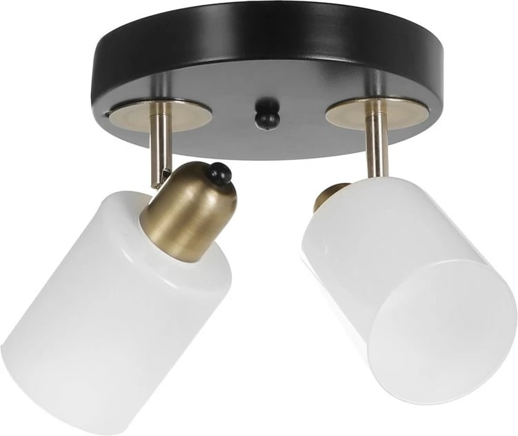 Llambë tavani Opviq, Nomi 2, trup metalik, gotë, ngjyrë e zezë dhe e bardhë