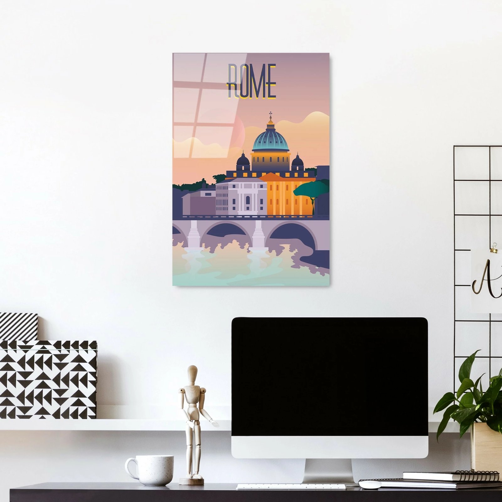 Pikturë dekorative prej xhami të temperuar, Wallity, UV-1026, 30x45cm