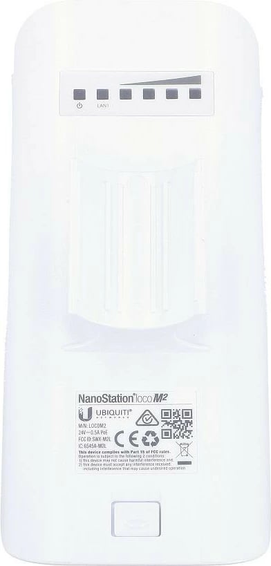 Access point UBIQUITI NanoStation LocoM2, 2.4 GHz, i bardhë