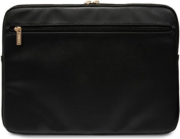 Mbështjellës laptopi Guess ZIP Leather Triangle, 14 inç, lëkurë ekologjike, e zezë