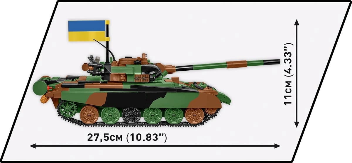 Set lodrash ndërtimi Cobi Klocki T-72M1R, 724 pjesë, me 2 figurina, Kamuflazh