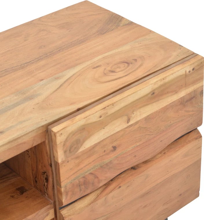 Komodë TV Dervie dru akacie natyral 130x43.5x66.5cm