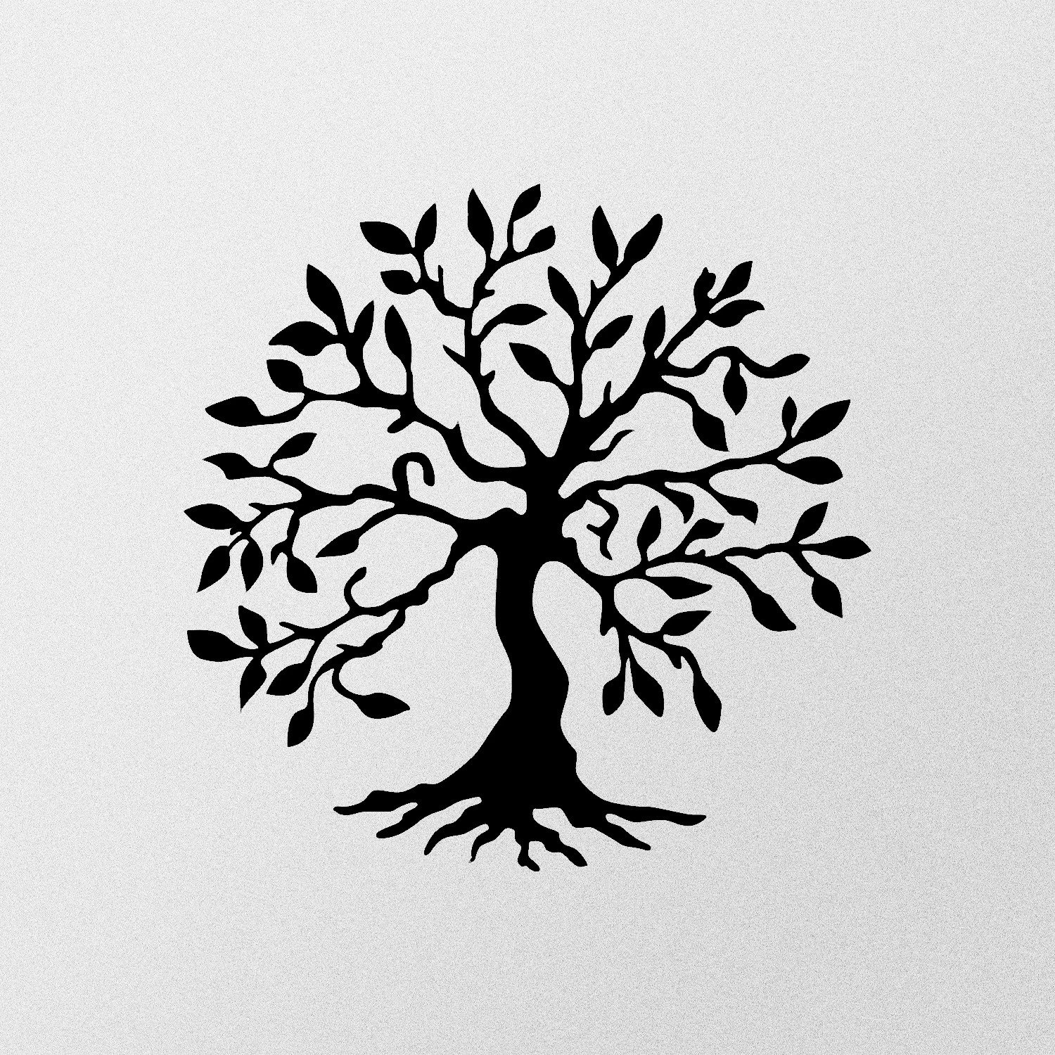 Aksesor dekorativ metalik për mur, dizajn pemë, Wallity, ngjyrë e zezë, 60x60cm