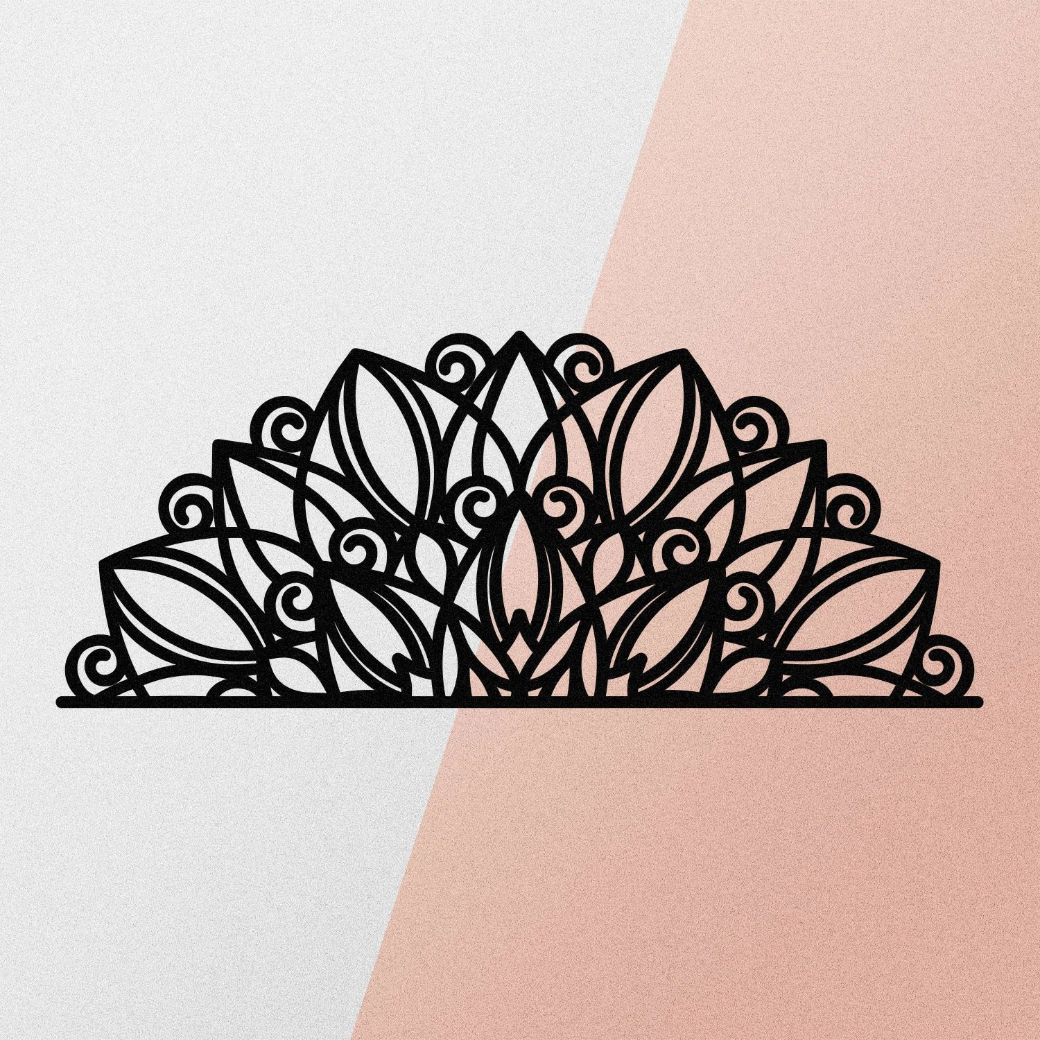 Aksesor dekorativ metalik për mur, Wallity, Venno, ngjyrë e zezë, 160x65cm