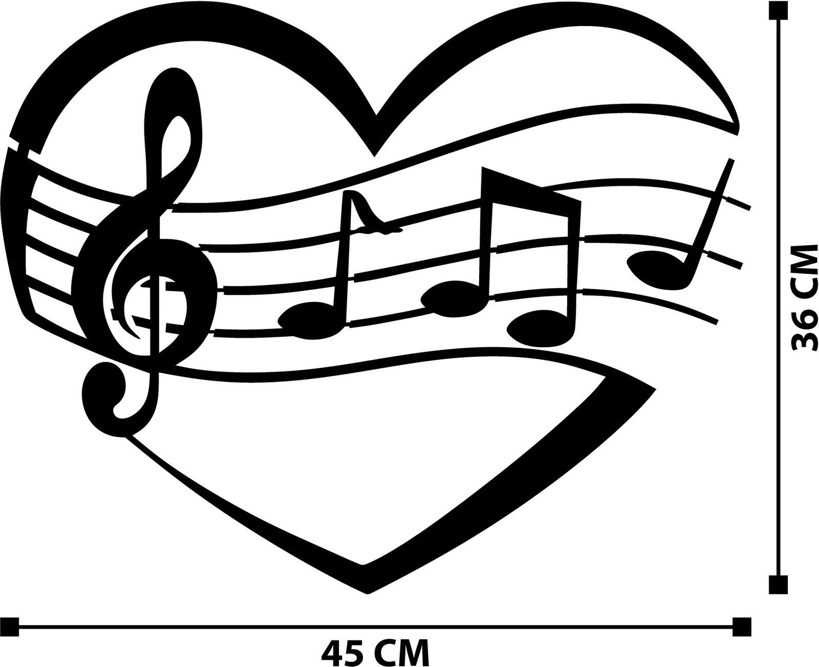 Aksesor dekorativ metalik për mur, Wallity Deryadil, ngjyrë e zezë, 45x36cm